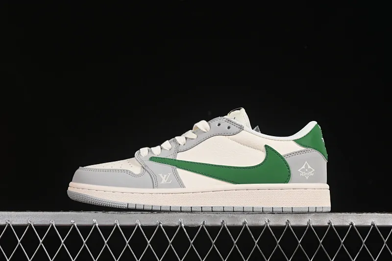 All categories Air Jordan Jordan series basketball shoes Air Jordan 1 Low high-end customized low-top sneakers Travis Scott x Fragment Design x Air Jordan 1 Low OG SP AJ1 Joe 1 LV co-branded gray-green hook low-top cultural casual sneakers ZH2598-166